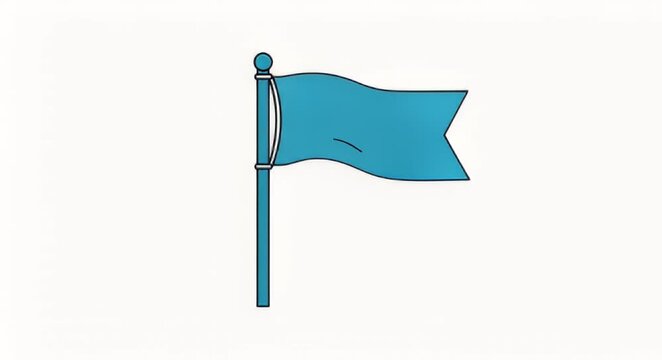 Blue flag illustration on white background