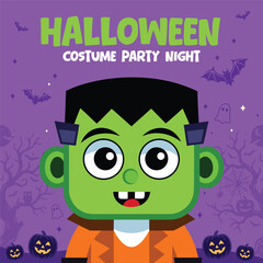 Halloween party instagram post design