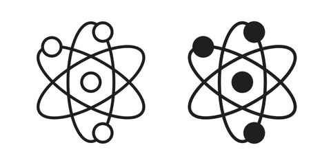 Atom icon on white background. Simple vector illustration for graphic and web design