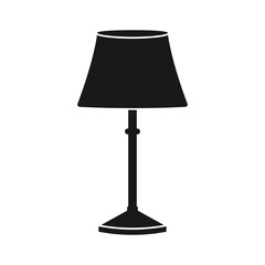 Obraz premium Floor lamp icon in flat style. Bulb silhouette vector illustration on isolated background. Light bulb sign business concept.