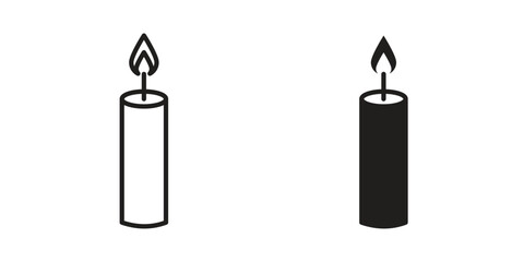 Candle icon on white background. Simple vector illustration for graphic and web design