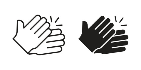 Obraz premium Clap icon on white background. Simple vector illustration for graphic and web design