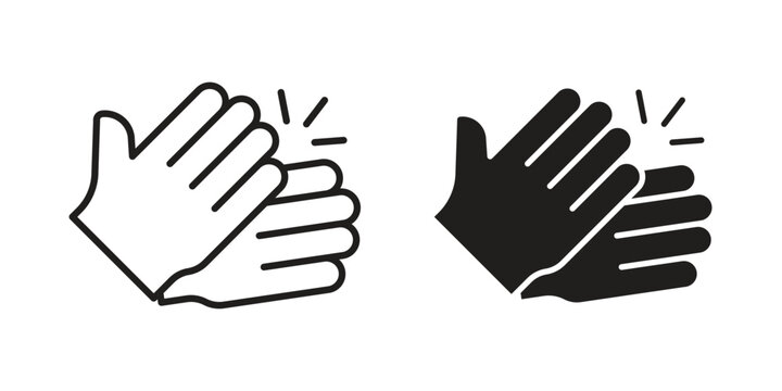 Clap icon on white background. Simple vector illustration for graphic and web design
