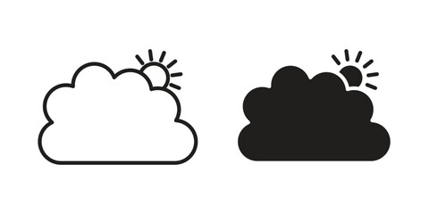 Obraz premium Cloudy Day icon on white background. Simple vector illustration for graphic and web design