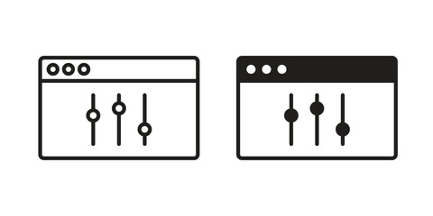 Fototapeta premium Control panel icon on white background. Simple vector illustration for graphic and web design