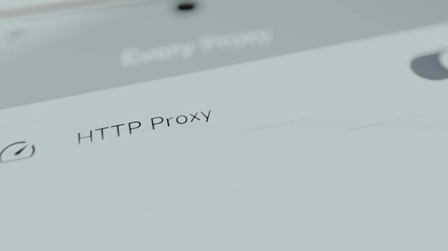Settings menu for configuring a HTTP Proxy on a device, user switches the toggle to ON mode