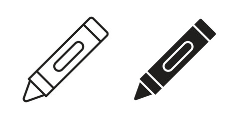 Crayon icon on white background. Simple vector illustration for graphic and web design © Gary