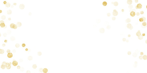 Obraz premium Elegant background with golden glitter confetti frame and copy space. For luxury celebration banner, festive branding and premium event design