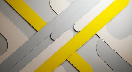 Abstract Geometric Composition Of Intersecting Colored Lines Against A Grey Background
