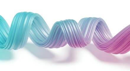 Abstract Swirl In Gradient Colors On White Background with Soft Shadow and Smooth Texture