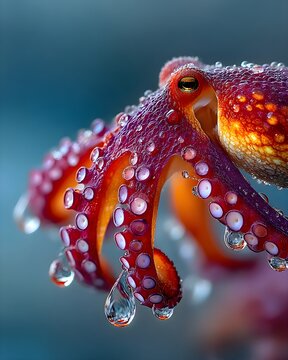Vibrant Octopus Among Colorful Bubbles