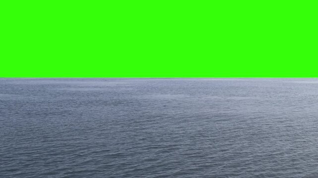 4k ocean wave on chromakey greenscreen background for compositing