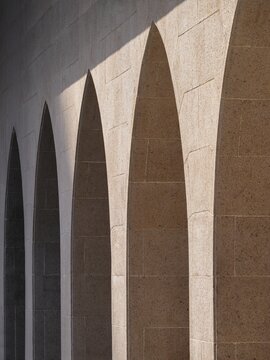 Vault Building wall Curve pattern Shade shadow lighting Architecture details 