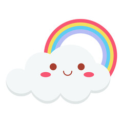 Cute Cloud and Rainbow Illustration