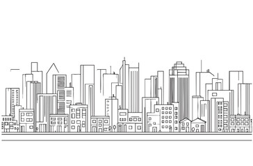 Fototapeta premium Doodles Skyline City with Line Art, and Minimal. Landscape