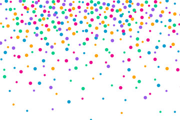 Round colorful confetti, falling circles background, festive party dots, vibrant celebration decor, cheerful event