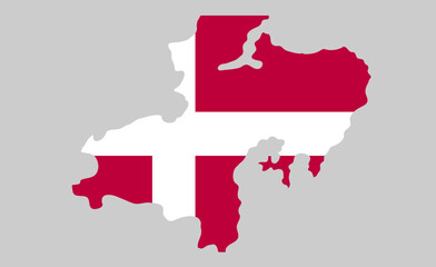 Fototapeta premium Aarhus Denmark map showing highlighted location in Europe.