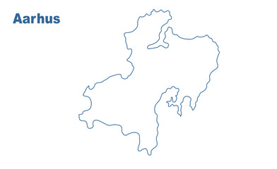 Fototapeta premium Aarhus Denmark map showing highlighted location in Europe.
