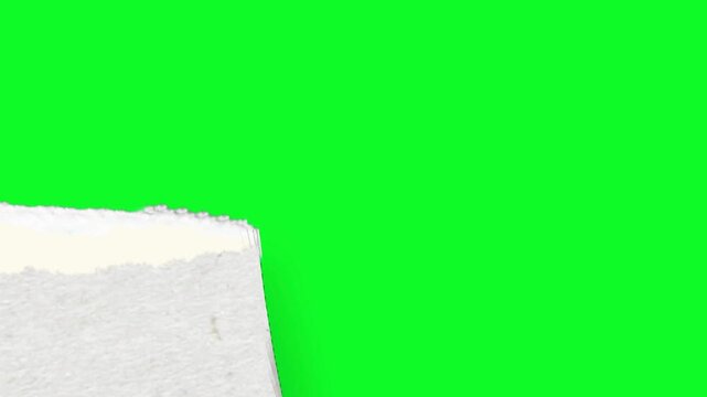 Realistic torn paper reveal transition opening to green screen background for creative film editing scrapbooking and cinematic mixed media visual effects