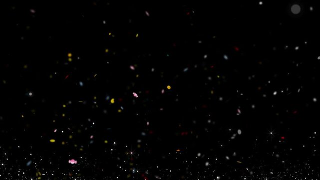 Motivational text animation displaying never quit trying success is a journey with falling confetti video footage