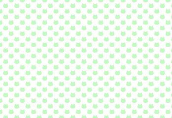 猫ドット背景素材　緑色