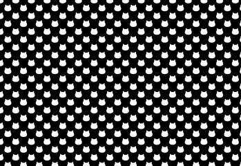 猫ドット背景素材　白黒