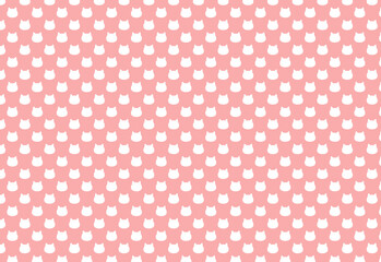 猫ドット背景素材　赤色