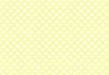 猫ドット背景素材　黄色