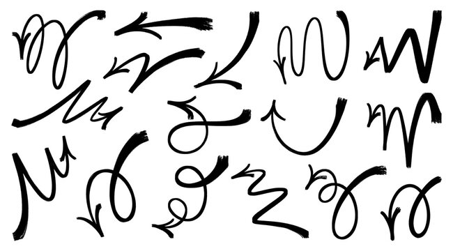 marker arrow graffiti style element collection
