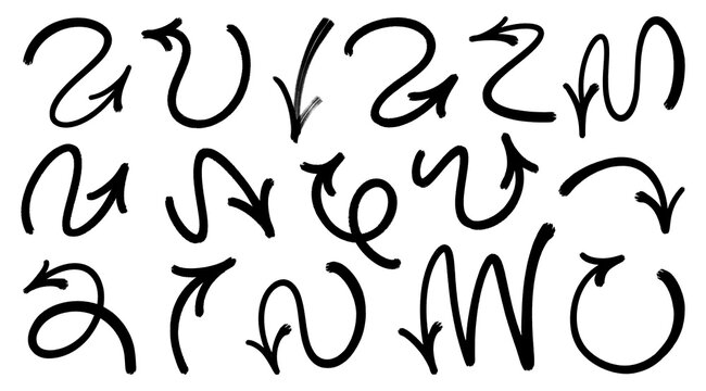 marker arrow graffiti style element collection