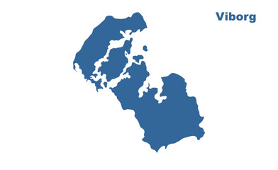 Obraz premium Viborg Denmark map showing highlighted location in Europe.