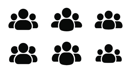 group of people icons in different configurations on white background