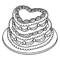 romantic heart cake vector for celebration design