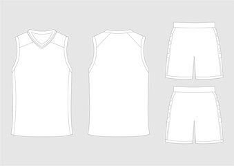 Editable vector Basket Ball Uniform Mockup