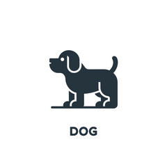 Obraz premium Simple black icon depicting a side profile of a cartoon dog