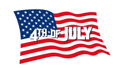 Fototapeta premium A vibrant american flag with the text 4th of july prominently displayed