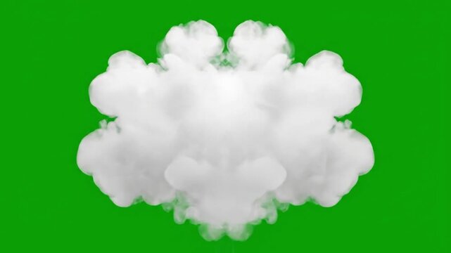 White cloud on a green background