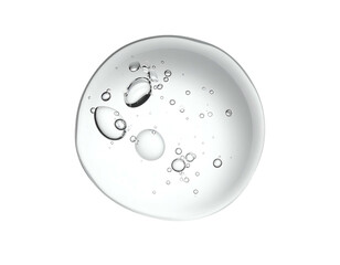 Transparent, spherical gel droplet with tiny air bubbles