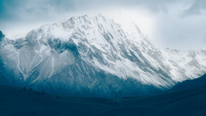 Majestic Snow Mountain Peak of Genie Mountain in Sichuan Tibet Highway China