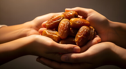 Warm Close-Up of Premium Dates Being Offered