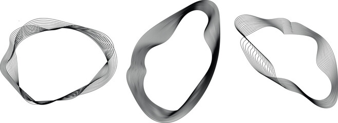 Abstract Wavy Line Frame Set &ndash; Dynamic Flowing Curved Vector Shapes