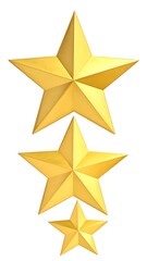 Obraz premium A graphic of three gold stars in decreasing size