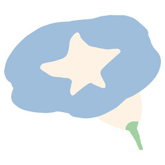 7月の園だよりに使いやすい シンプル手描き素材シリーズ｜あさがおの花 / July Morning Glory Flower Illustration