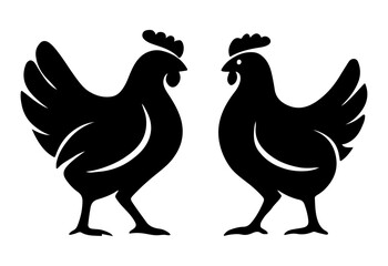 Fototapeta premium Hand-drawn chicken vector element for livestock and agriculture design.