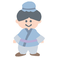 7月の園だよりに使いやすい シンプル手描き素材シリーズ｜彦星 / July Hikoboshi Tanabata Illustration