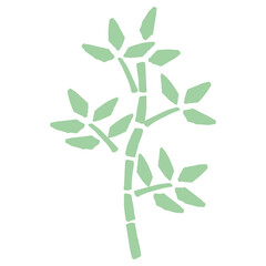 7月の園だよりに使いやすい シンプル手描き素材シリーズ｜笹の葉 / July Bamboo Leaves Tanabata Illustration