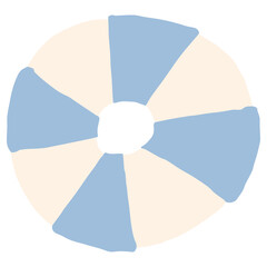 7月の園だよりに使いやすい シンプル手描き素材シリーズ｜浮き輪 / July Swim Ring Illustration