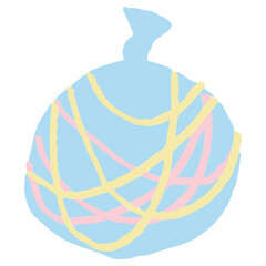 7月の園だよりに使いやすい シンプル手描き素材シリーズ｜水ヨーヨー / July Water Balloon Yo-Yo Illustration