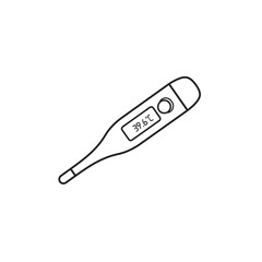 Digital Medical Thermometer Showing Fever Reading Icon