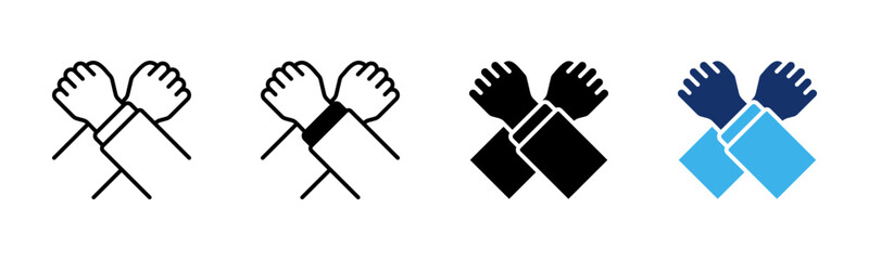 Fototapeta premium Crossed Arms icon sheet multiple style collection